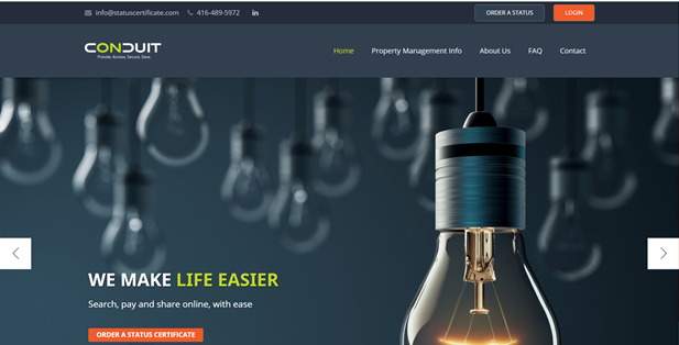 statuscertificate.com homepage screenshot