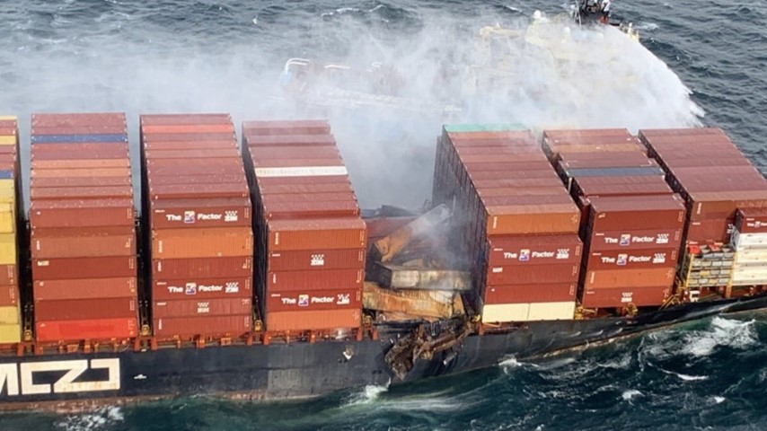 Container ship Container ship on fire