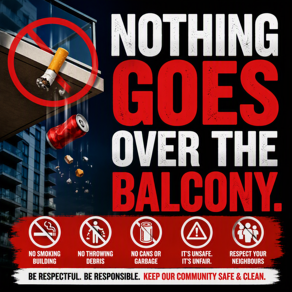 Nothing goes over the balcony