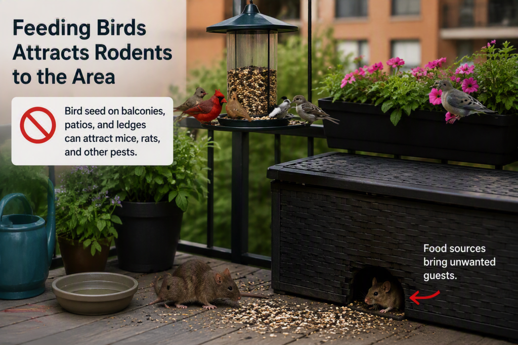 Feeding birds attracts pests